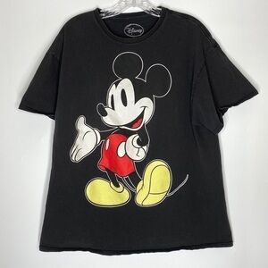 Disney Mickey Mouse All Over Print Black Short Sleeve Tshirt Size XL